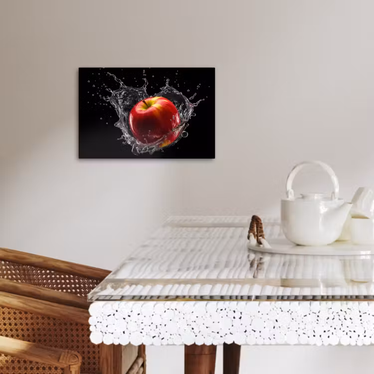 Lienzos decorativos - Manzana - Rojo - Agua - Negro - Fruta — 4