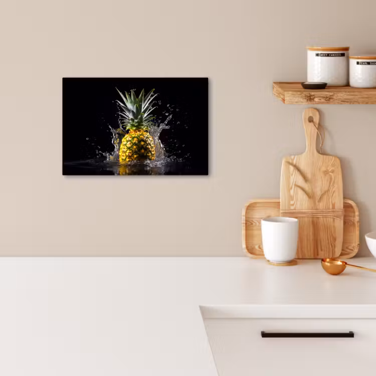 Lienzos decorativos - Piña - Fruta - Agua - Plantas - Negro — 2