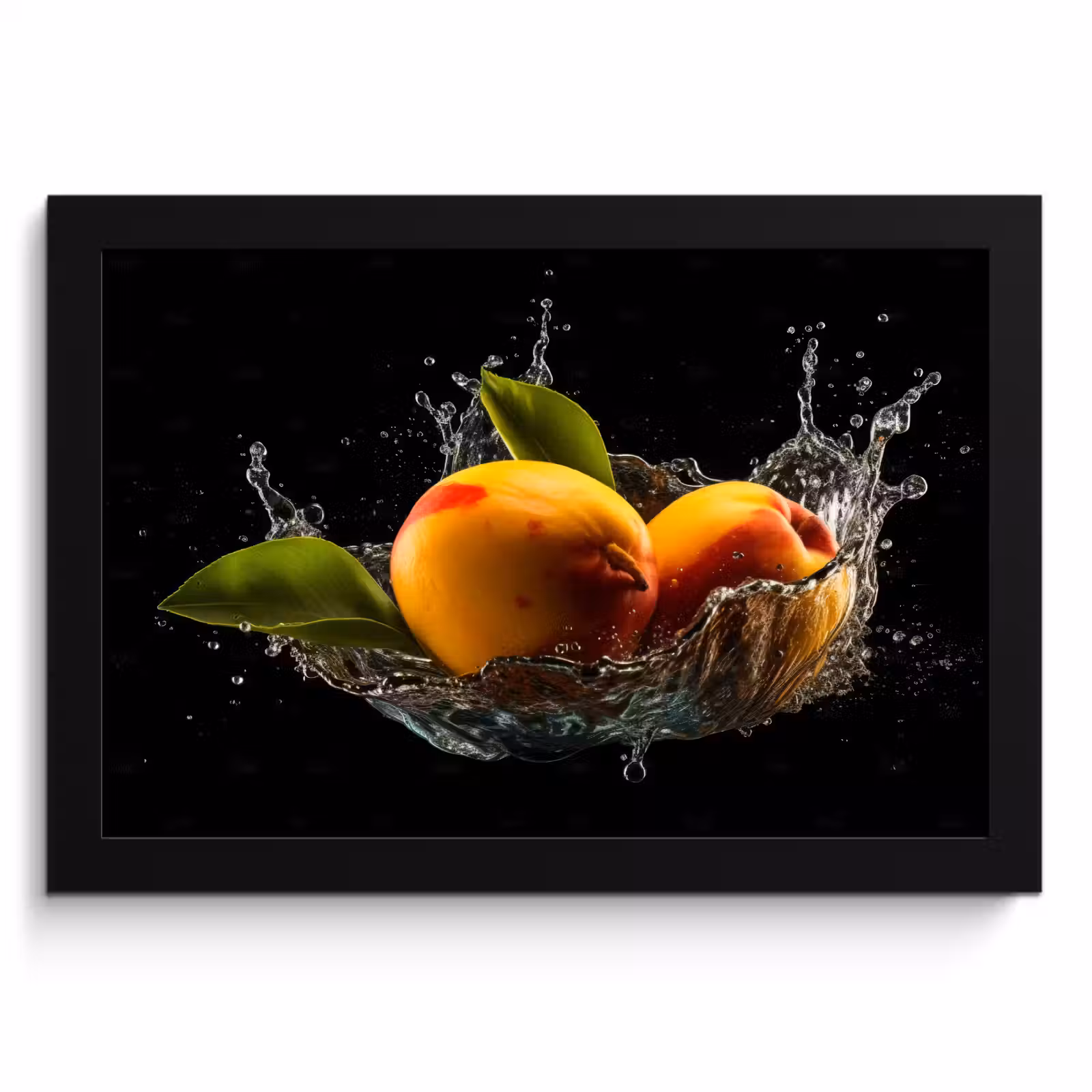 Cuadros enmarcados - Mango - Fruta - Agua - Negro - Hoja — 1