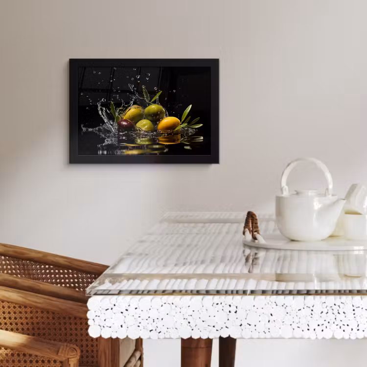 Cuadros enmarcados - Aceitunas - Verde - Agua - Negro — 2
