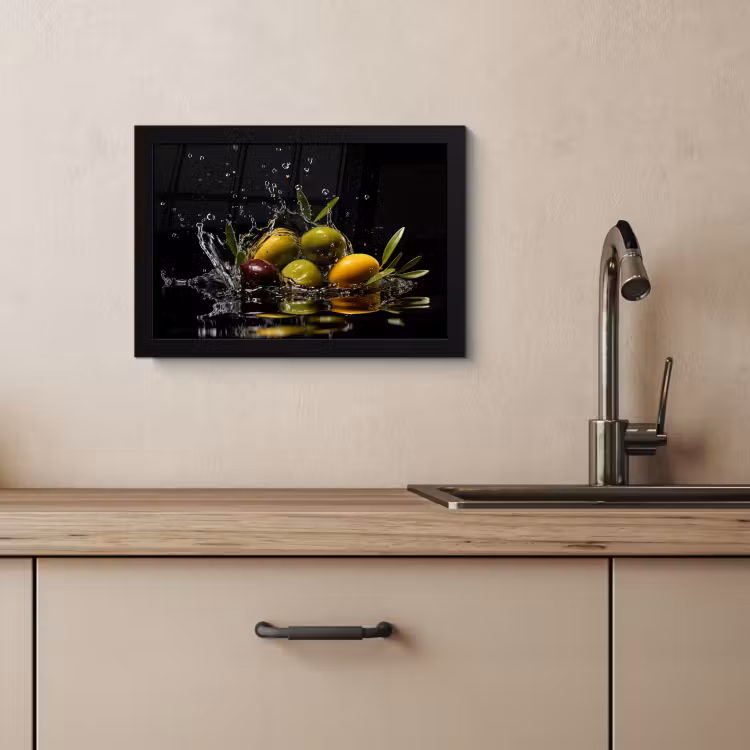 Cuadros enmarcados - Aceitunas - Verde - Agua - Negro — 3