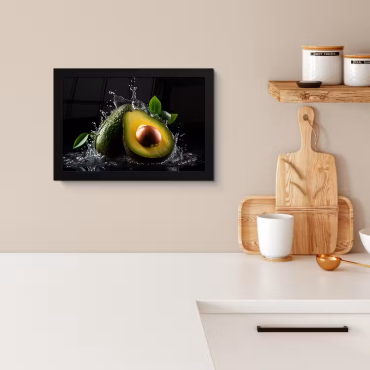 Cuadros enmarcados - Aguacate - Vegetal - Hoja - Agua - Negro - Verde — 2
