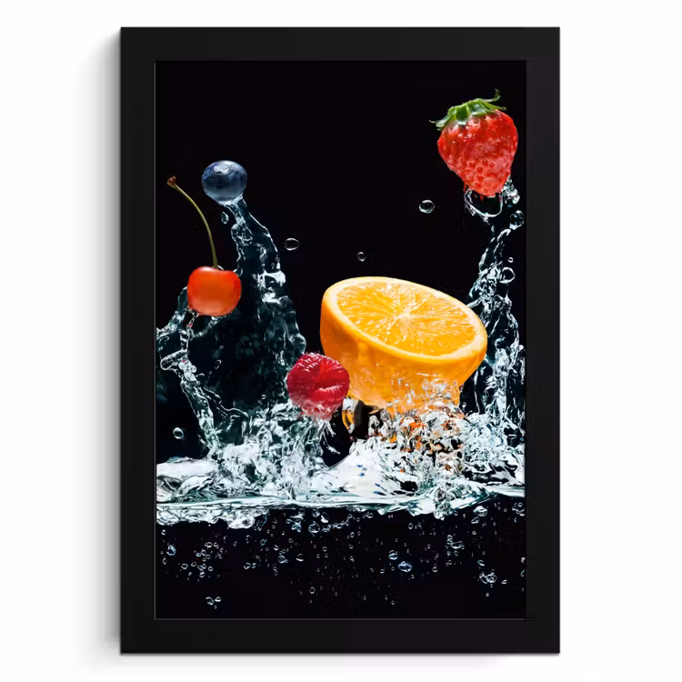 Cuadros enmarcados - Explosión de la cascada de frutas — 1