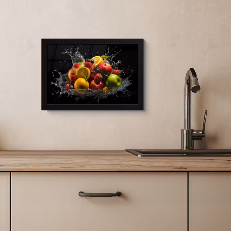 Cuadros enmarcados - Fruta - Manzana - Naranja - Frutos rojos - Agua — 2