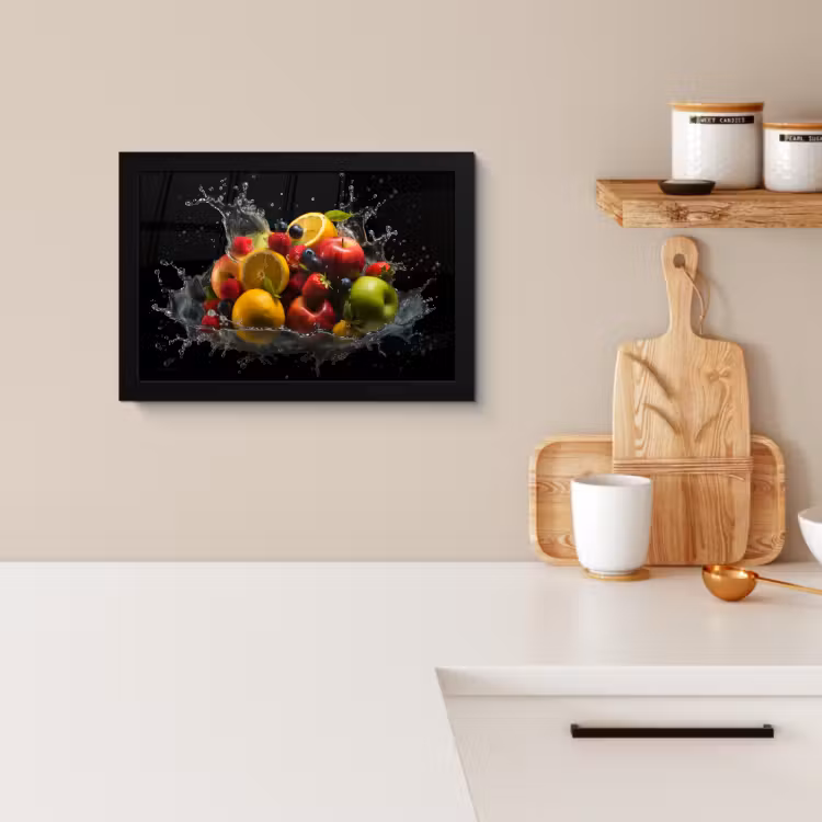 Cuadros enmarcados - Fruta - Manzana - Naranja - Frutos rojos - Agua — 4