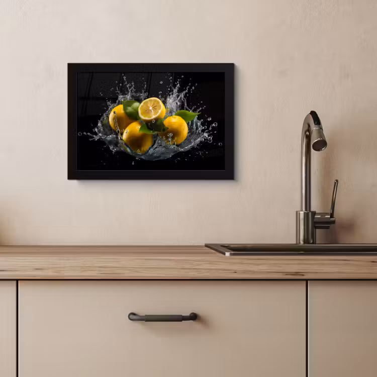 Cuadros enmarcados - Limón - Fruta - Amarillo - Negro — 4