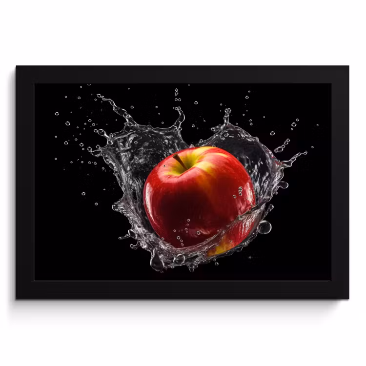 Cuadros enmarcados - Manzana - Rojo - Agua - Negro - Fruta — 1