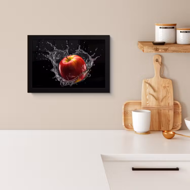 Cuadros enmarcados - Manzana - Rojo - Agua - Negro - Fruta — 2