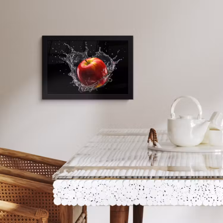 Cuadros enmarcados - Manzana - Rojo - Agua - Negro - Fruta — 3