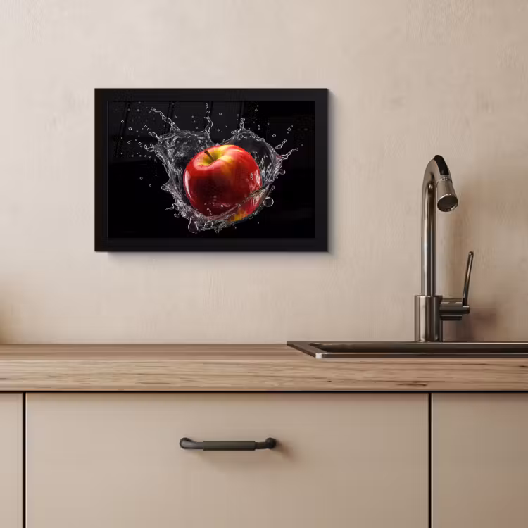 Cuadros enmarcados - Manzana - Rojo - Agua - Negro - Fruta — 4