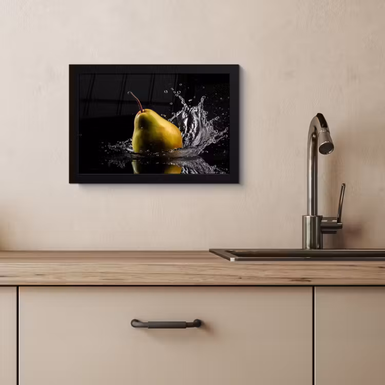 Cuadros enmarcados - Pera - Fruta - Agua - Negro — 4
