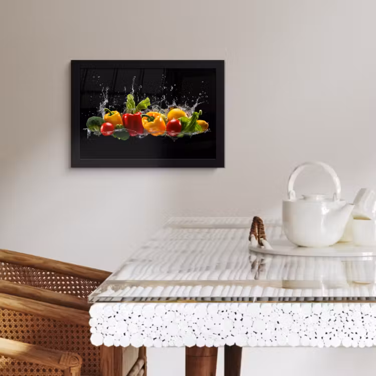 Cuadros enmarcados - Pimiento dulce - Agua - Vegetal - Negro — 3