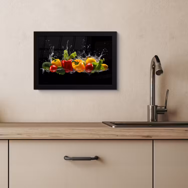 Cuadros enmarcados - Pimiento dulce - Agua - Vegetal - Negro — 4