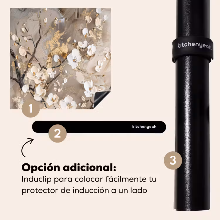 Protector de inducción - Fiori - Bianco - Oro - Beige - Lusso — 8