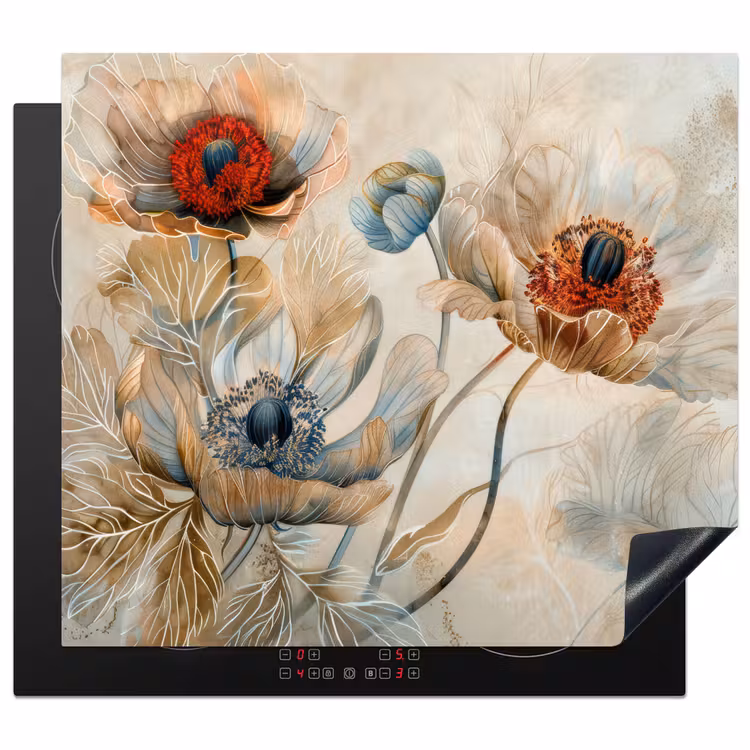 Protector de inducción - Fiori - Beige - Moderno - Illustrazione — 1