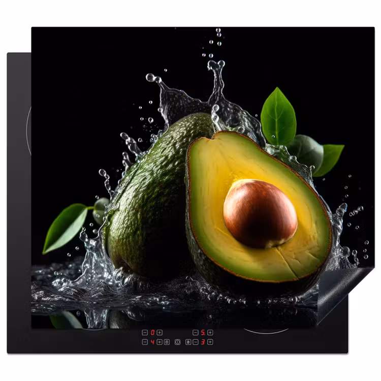 Protector de inducción - Avocado - Verdura - Foglia - Acqua - Nero - Verde — 1