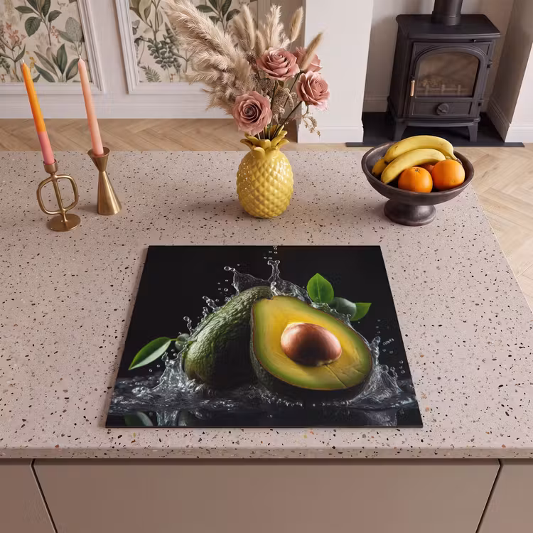 Protector de inducción - Avocado - Verdura - Foglia - Acqua - Nero - Verde — 3