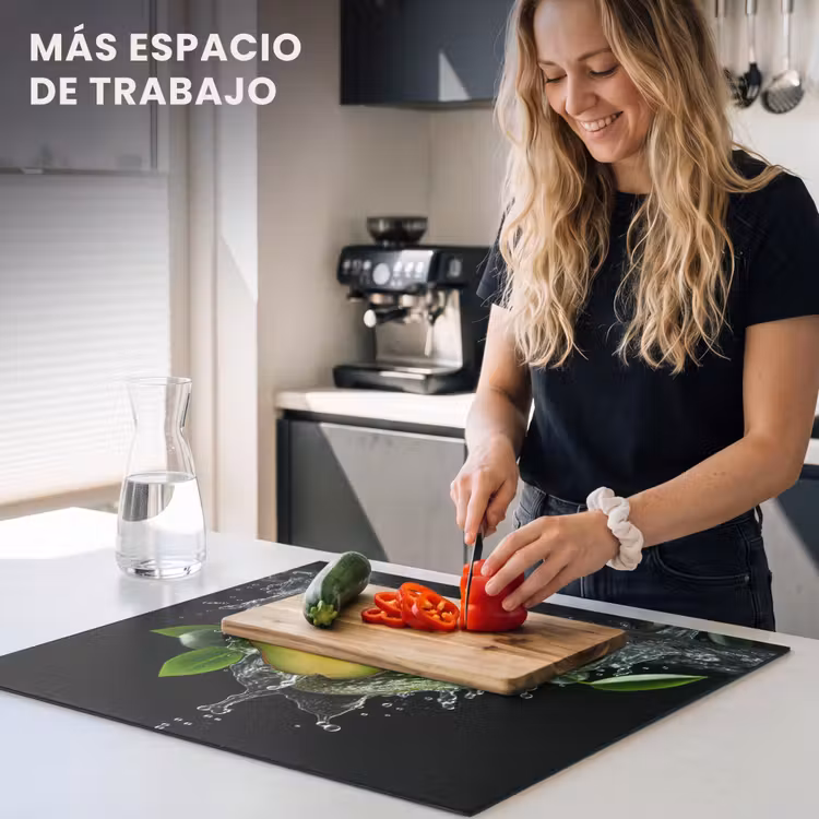 Protector de inducción - Avocado - Verdura - Foglia - Acqua - Nero - Verde — 5