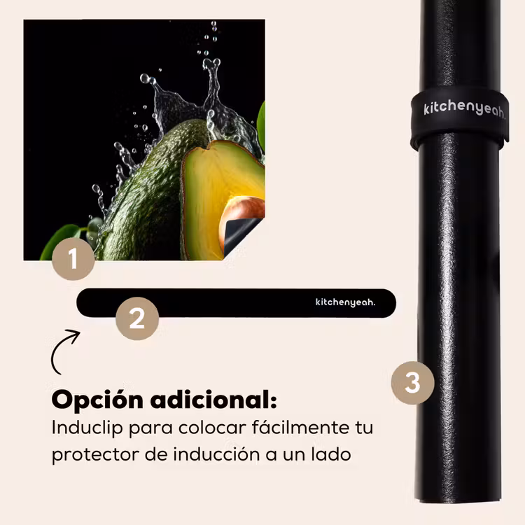 Protector de inducción - Avocado - Verdura - Foglia - Acqua - Nero - Verde — 8