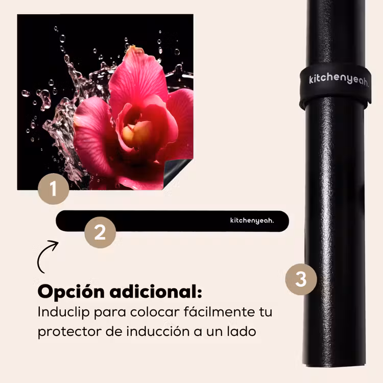 Protector de inducción - Fiori - Rosa - Acqua - Nero - Botanica - Natura — 8