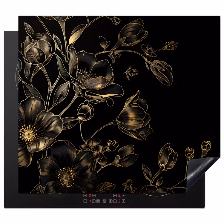 Protector de inducción - Flora dorata su velluto nero — 1