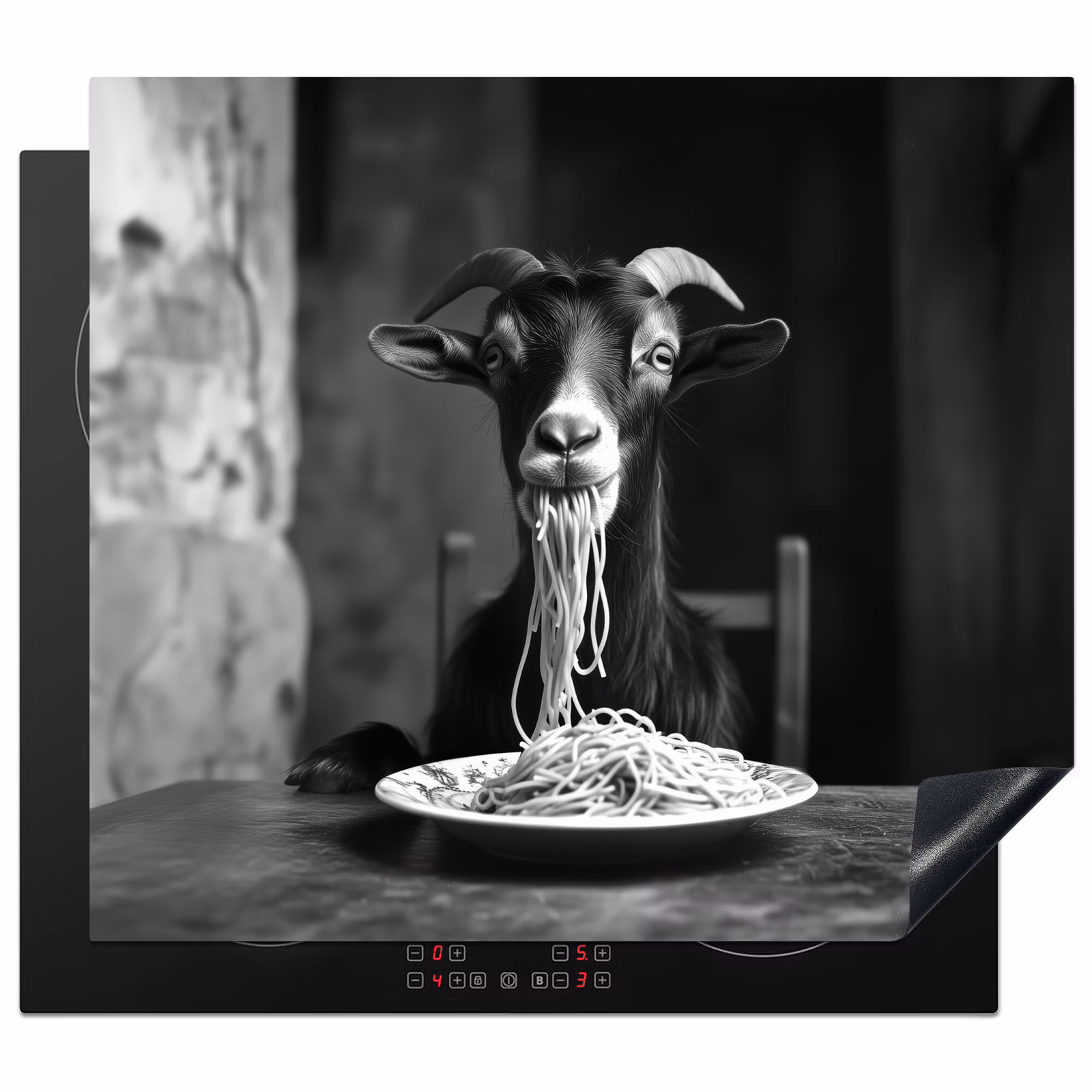 Protector de inducción - Capra - Piatto - Spaghetti - Bianco e nero — 1