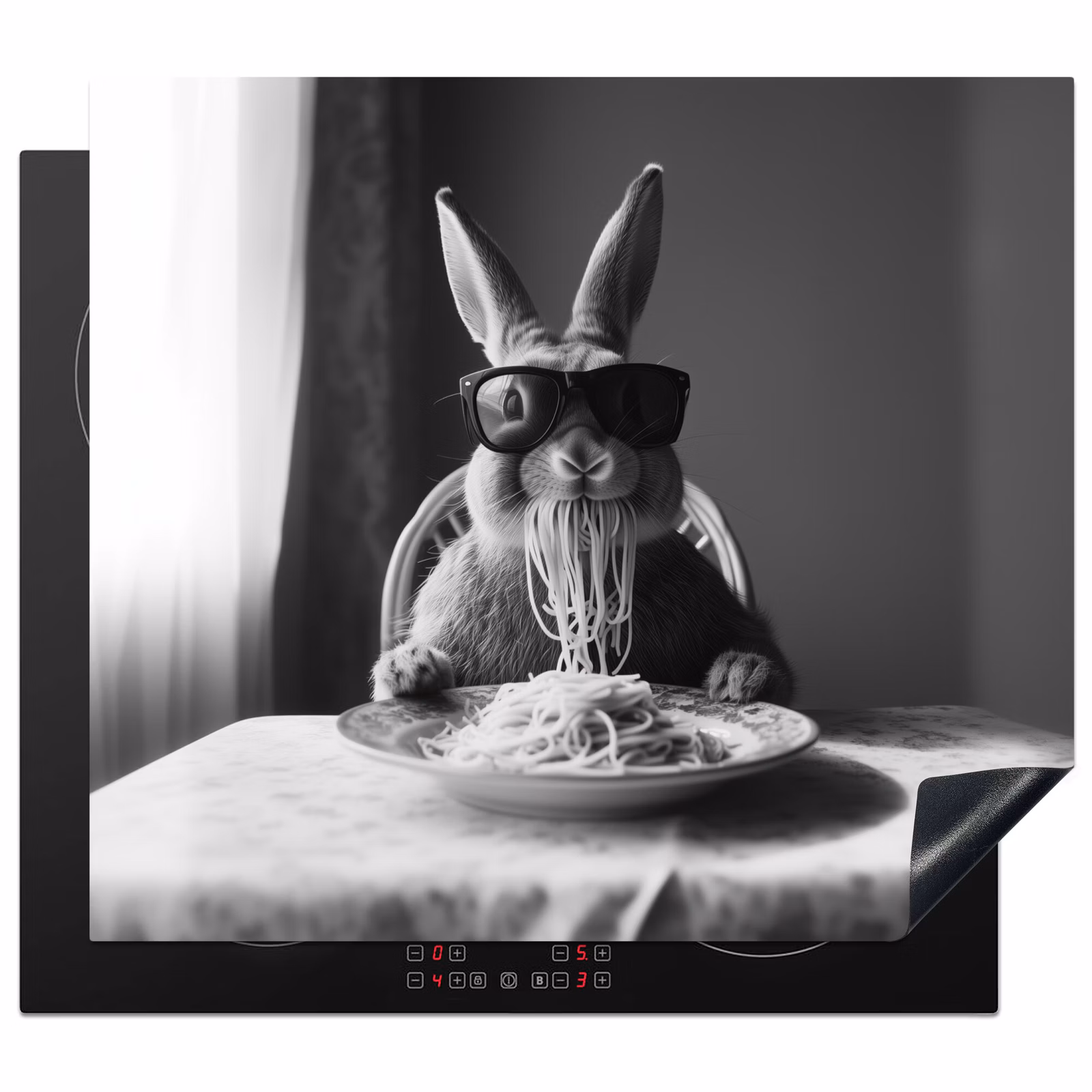 Protector de inducción - Coniglio - Coniglietto - Occhiali da sole - Tovaglia - Pasta - Carino — 1
