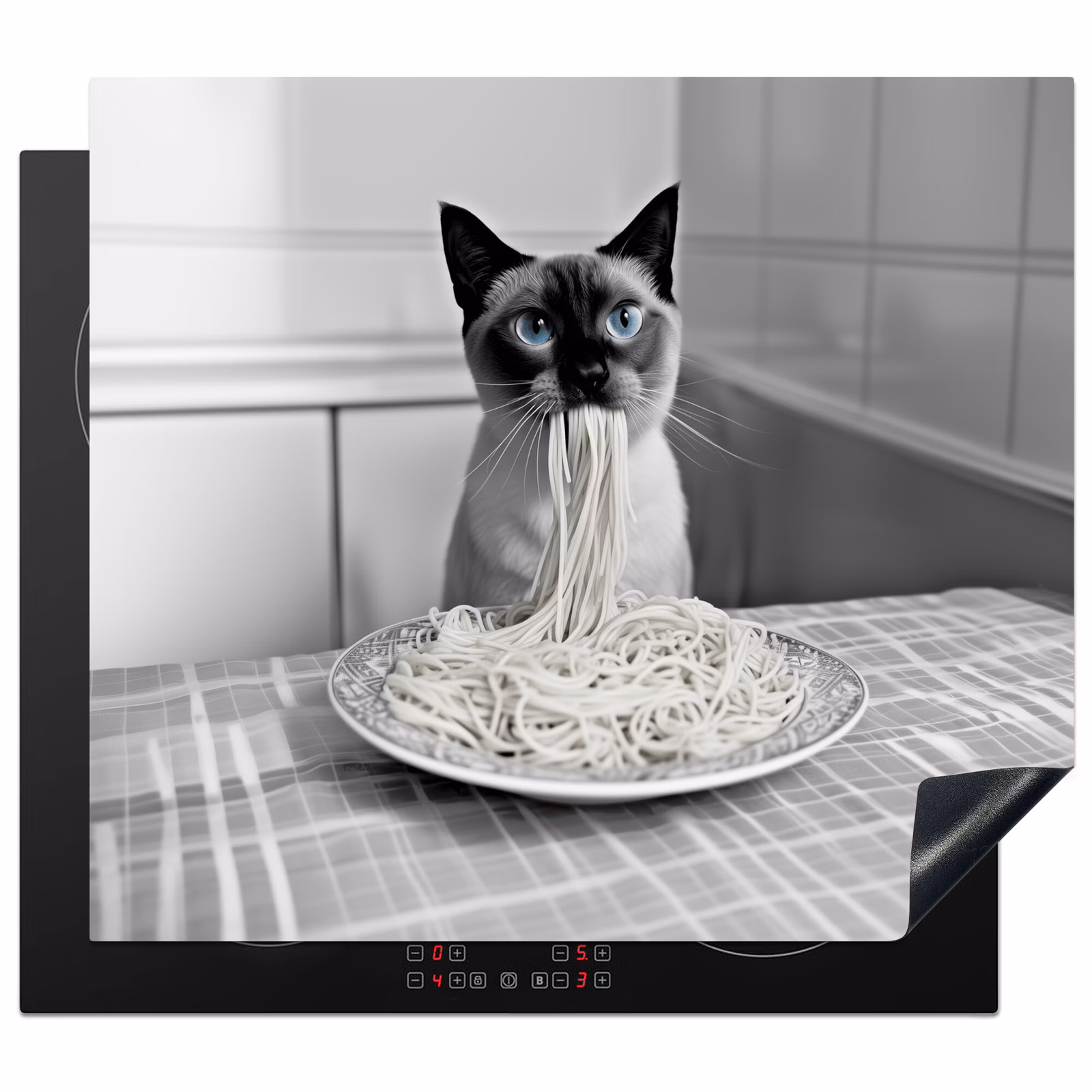 Protector de inducción - Gatto - Siamese - Bianco e nero - Carino - Animali — 1