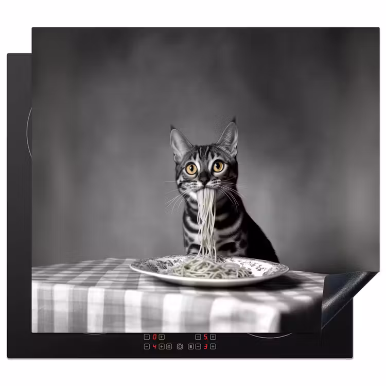 Protector de inducción - Bengala - Gatto - Tovaglia - Nero - Bianco - Animale — 1
