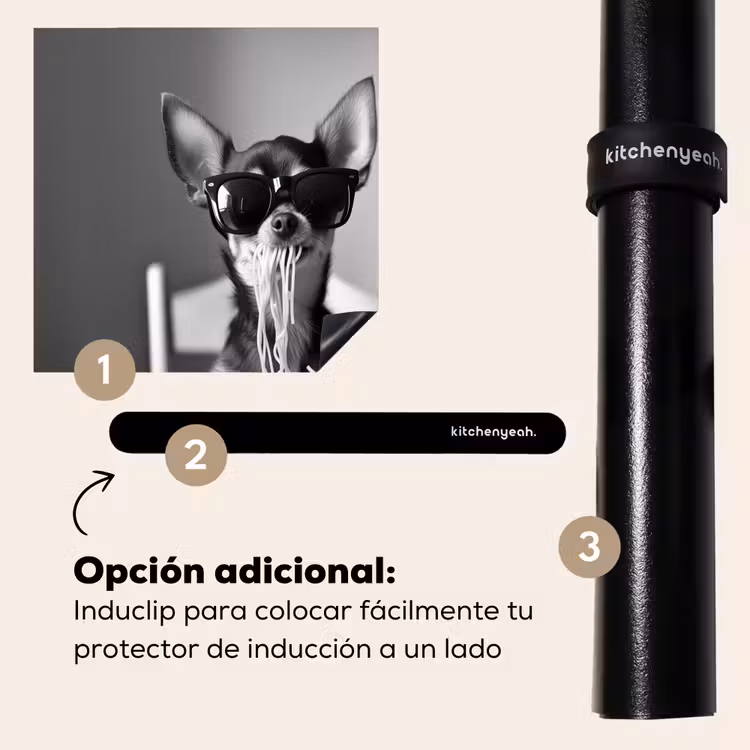 Protector de inducción - Chihuahua - Cane - Occhiali da sole - Umoristico - Nero - Bianco - Spaghetti — 8
