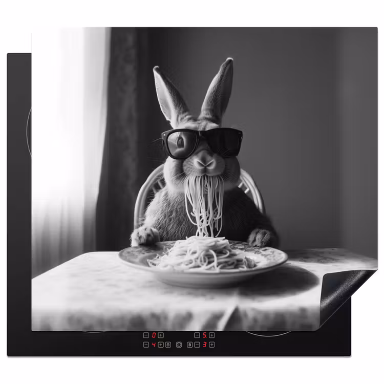 Protector de inducción - Coniglio - Coniglietto - Occhiali da sole - Tovaglia - Pasta - Carino — 1