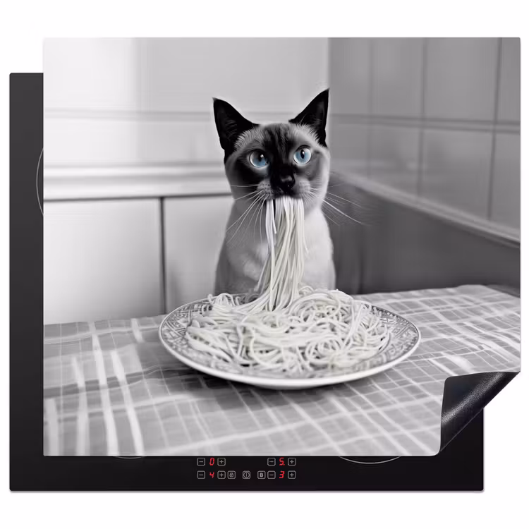 Protector de inducción - Gatto - Siamese - Bianco e nero - Carino - Animali — 1