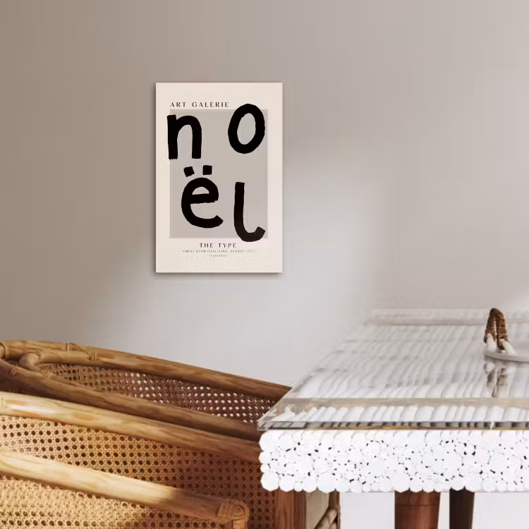 Lienzos decorativos - Citas - Noel - Negro - Beige - Navidad — 3