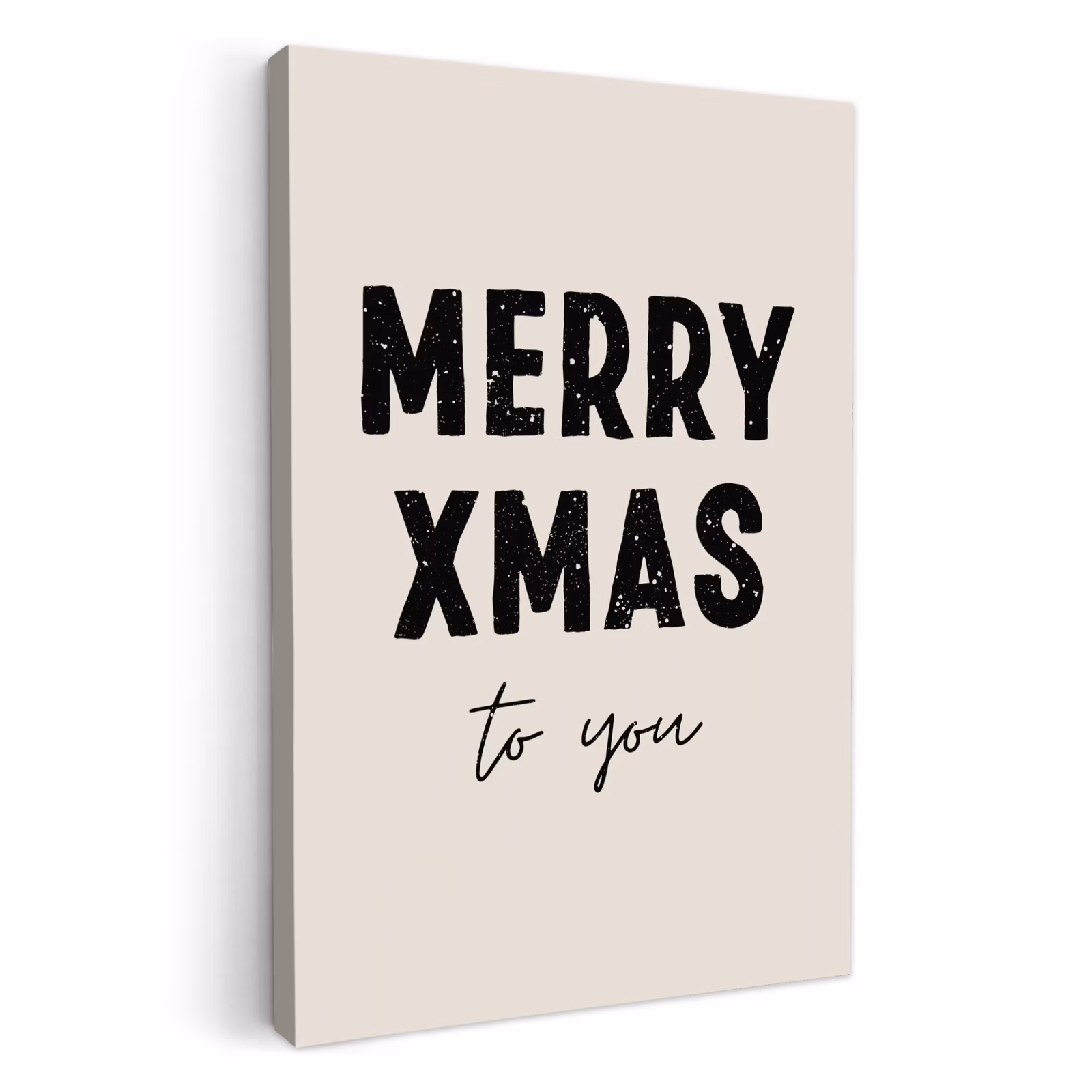 Lienzos decorativos - Navidad - Citas - Feliz Navidad - Vacaciones - Negro — 1