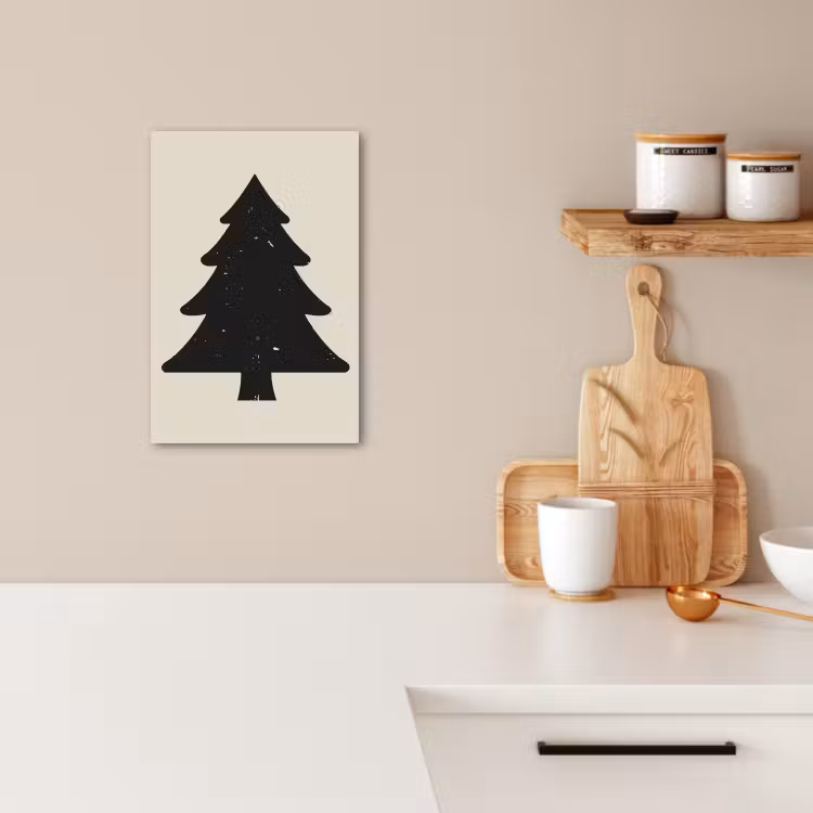 Lienzos decorativos - Árbol de Navidad - Árbol de Navidad negro - Árbol - Japandi — 2
