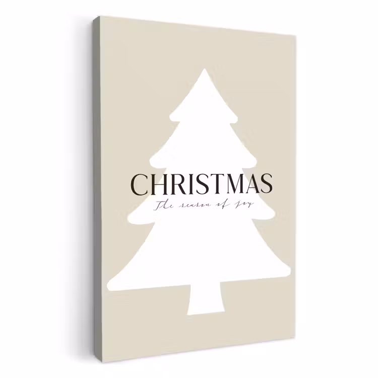 Lienzos decorativos - Árbol de Navidad - Japandi - Navidad - Beige — 1