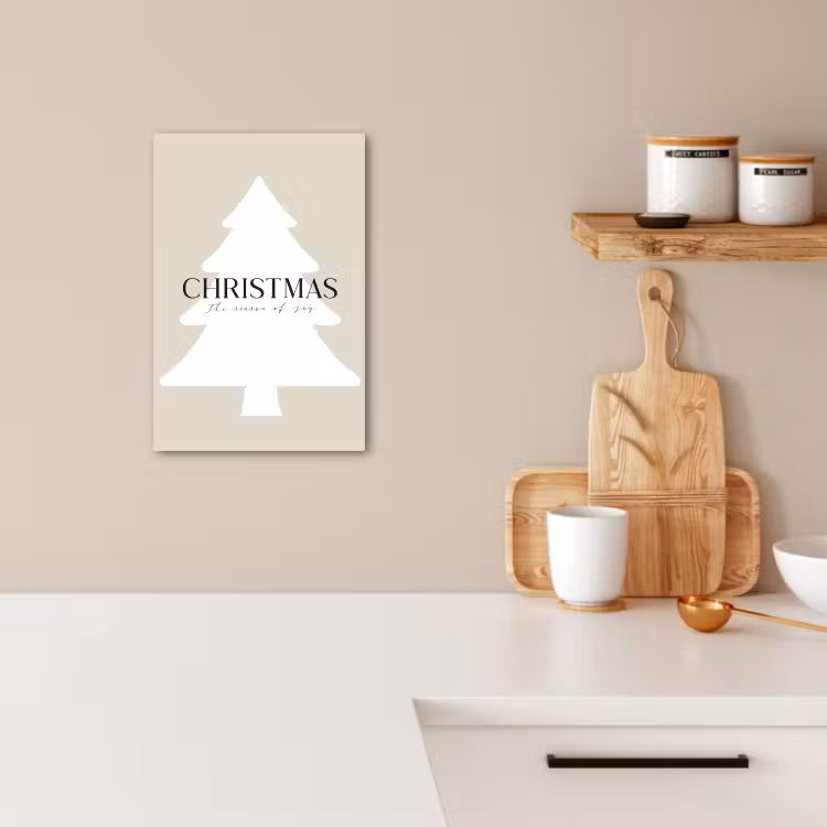 Lienzos decorativos - Árbol de Navidad - Japandi - Navidad - Beige — 2