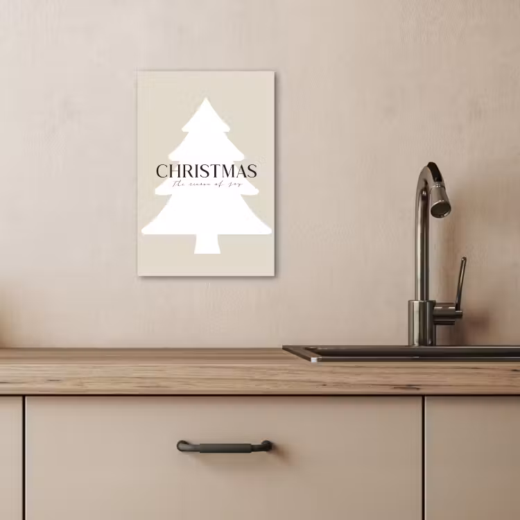 Lienzos decorativos - Árbol de Navidad - Japandi - Navidad - Beige — 3