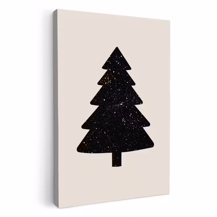 Lienzos decorativos - Árbol de Navidad - Negro - Vacaciones - Beige — 1
