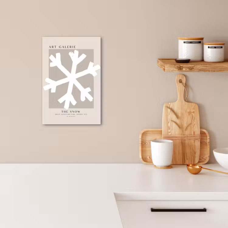 Lienzos decorativos - Copo de nieve - Blanco - Invierno - Navidad — 2