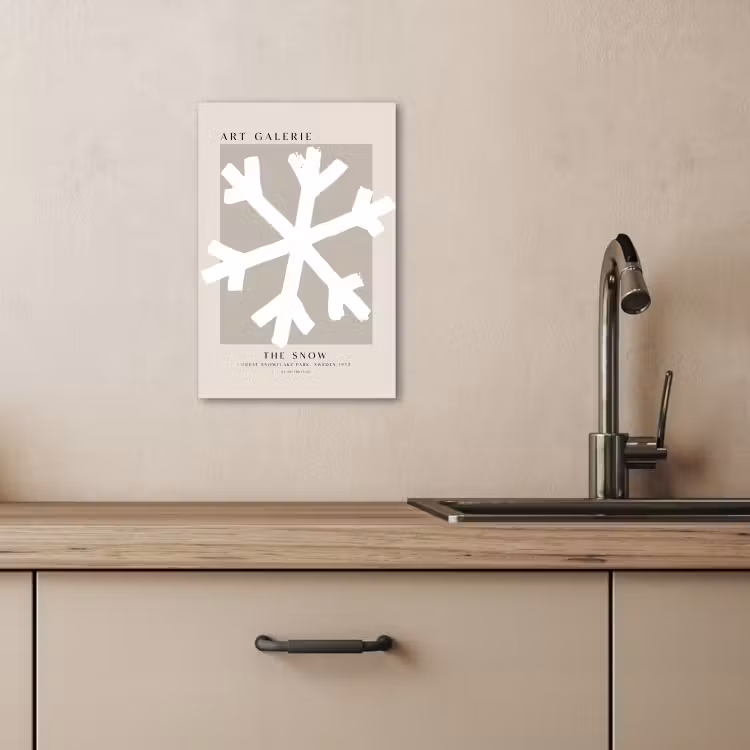 Lienzos decorativos - Copo de nieve - Blanco - Invierno - Navidad — 3