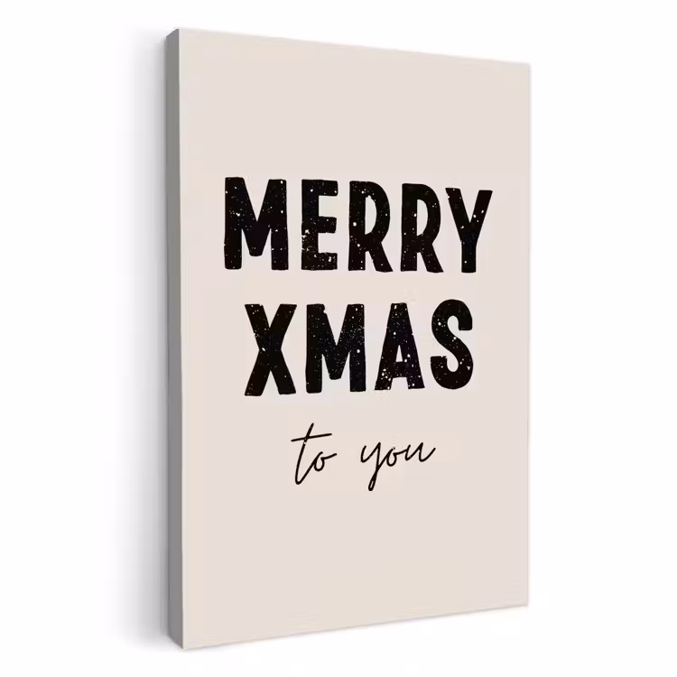 Lienzos decorativos - Navidad - Citas - Feliz Navidad - Vacaciones - Negro — 1