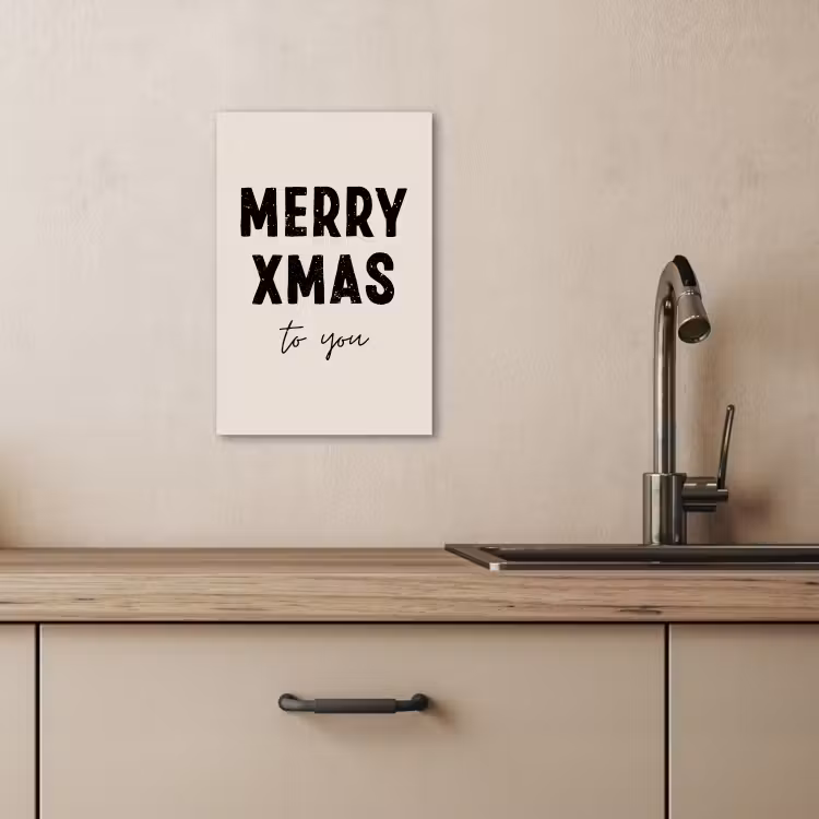 Lienzos decorativos - Navidad - Citas - Feliz Navidad - Vacaciones - Negro — 2