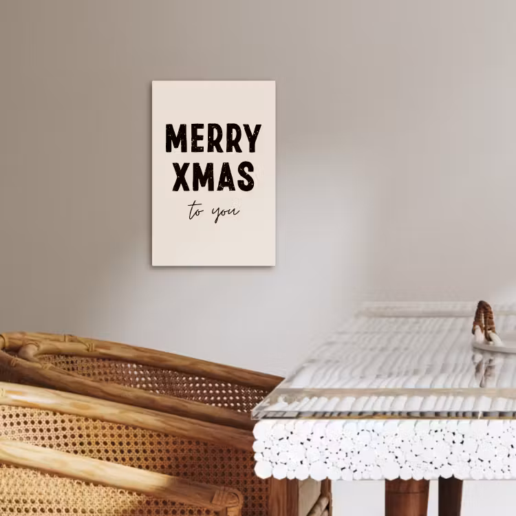Lienzos decorativos - Navidad - Citas - Feliz Navidad - Vacaciones - Negro — 3
