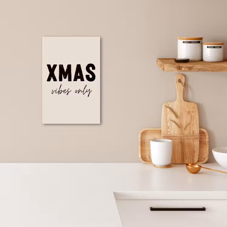 Lienzos decorativos - Navidad - Proverbio - xmas vibes only - Beige — 2