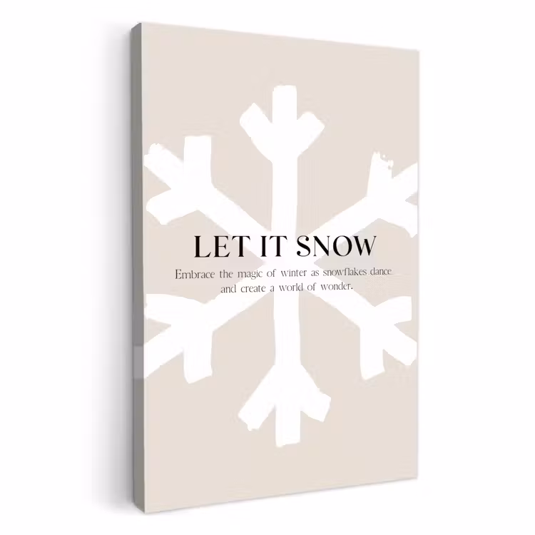 Lienzos decorativos - Navidad - Que nieve - Copo de nieve - Invierno - Citas — 1