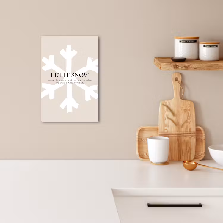 Lienzos decorativos - Navidad - Que nieve - Copo de nieve - Invierno - Citas — 2