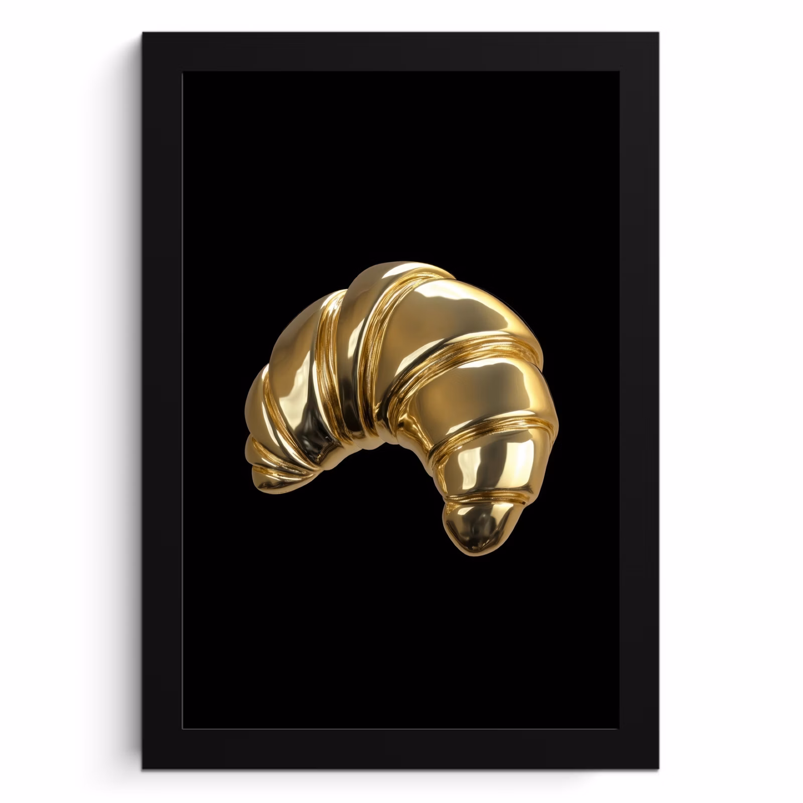 Cuadros enmarcados - Croissant - Pan - Oro - Negro — 1