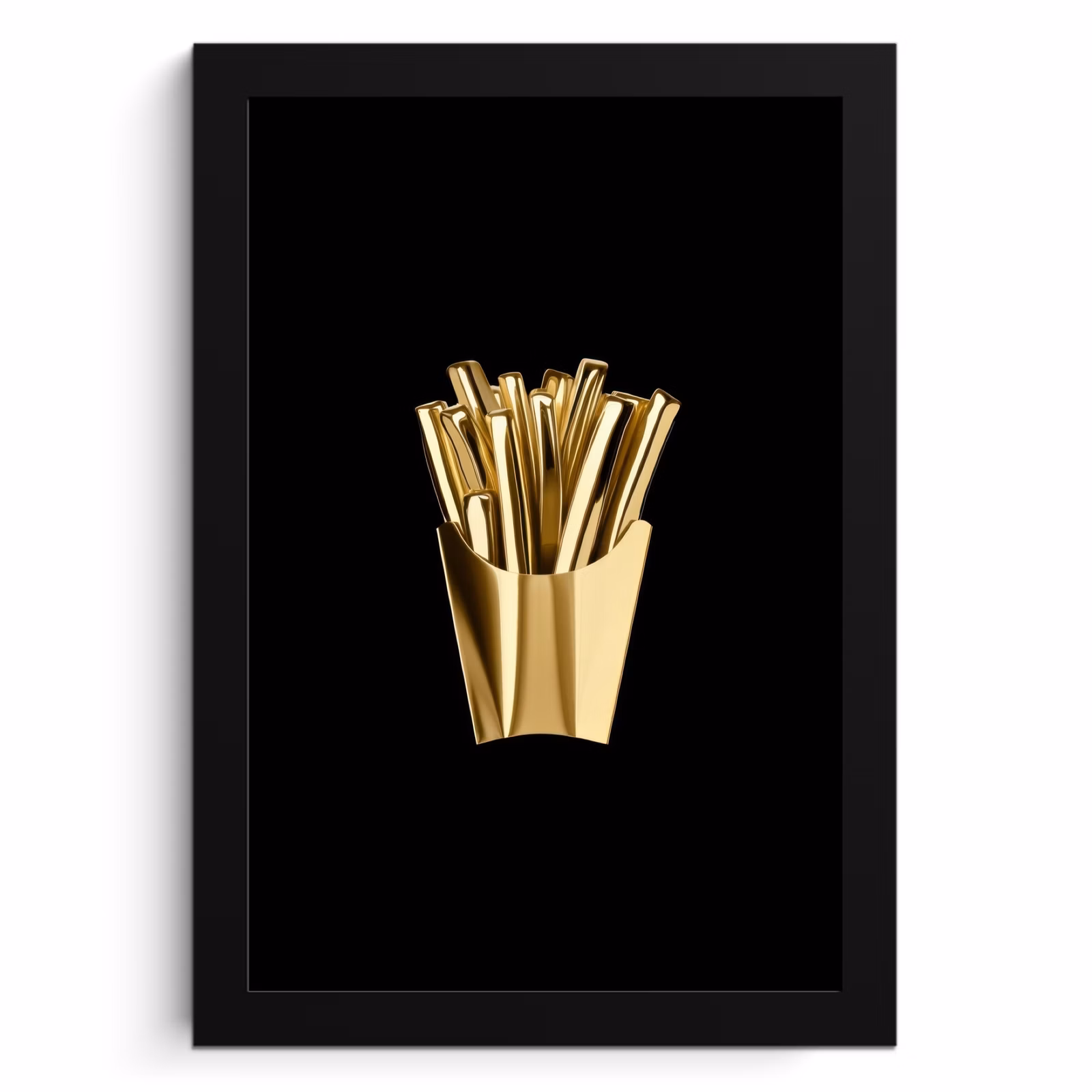 Cuadros enmarcados - Patatas fritas - Oro - Cromo - Alimentación — 1