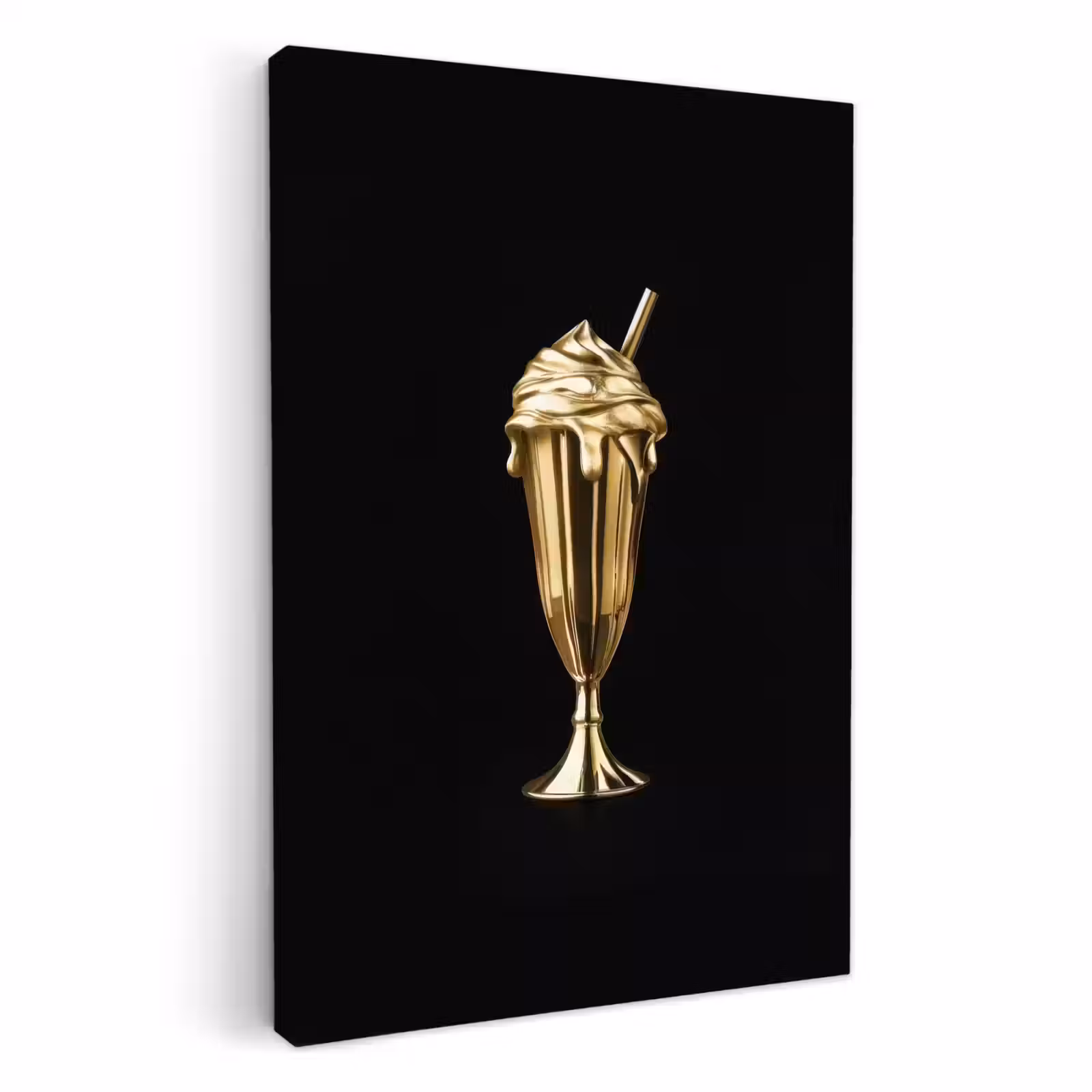 Lienzos decorativos - Batido - Oro - Beber - Negro — 1